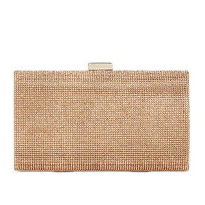 INC Ranndi embellished crystal women's clutch minaudiere evening bag - ROSE GOLD